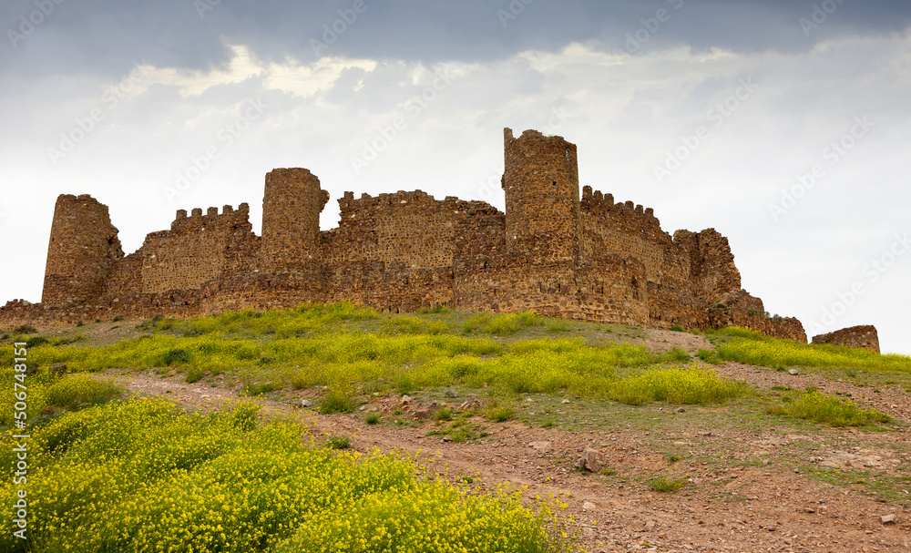Remains of Castillo Almonacid de Toledo. Ruins of old Spanish castle.