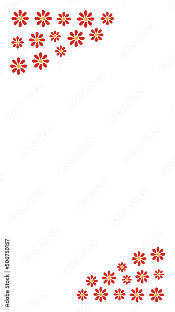 シンプルな赤い花のフレームのイラスト素材 Stock Illustration Adobe Stock