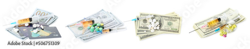 Set of drugs, money and cre...