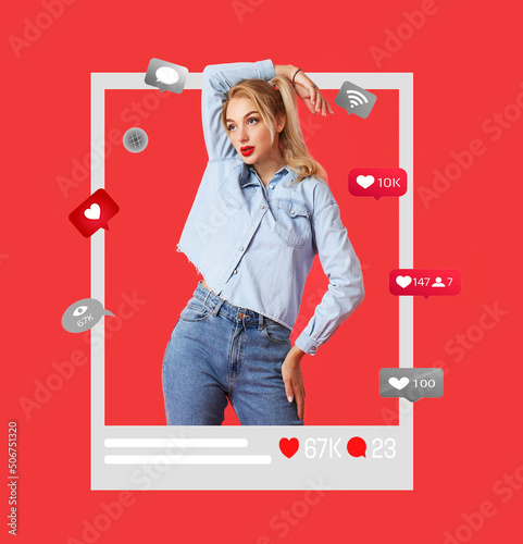 Fashionable young female bl...