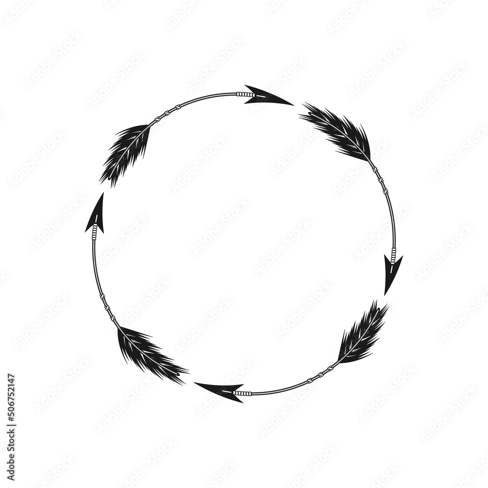 Circle Arrow Monogram Frame Vector Circle Arrow Monogram Frame Vector