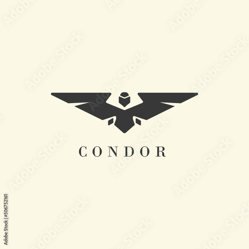 dark condor logo on flat background photo