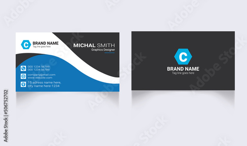 
Professional ready to print elegant clean blank business card design 