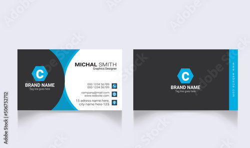  Professional ready to print elegant clean blank business card design 