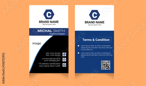 
creative stunning vertical business card design clean print ready