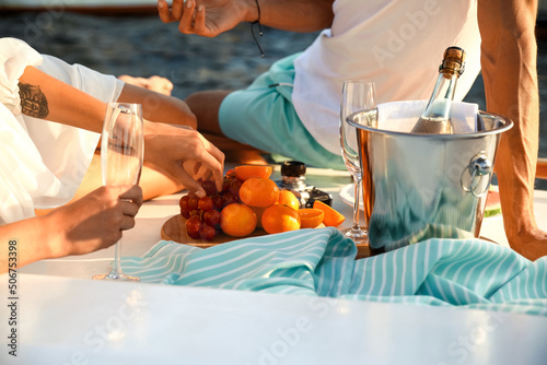 Happy young couple resting ...