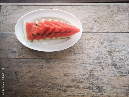 slice of watermelon on a plate