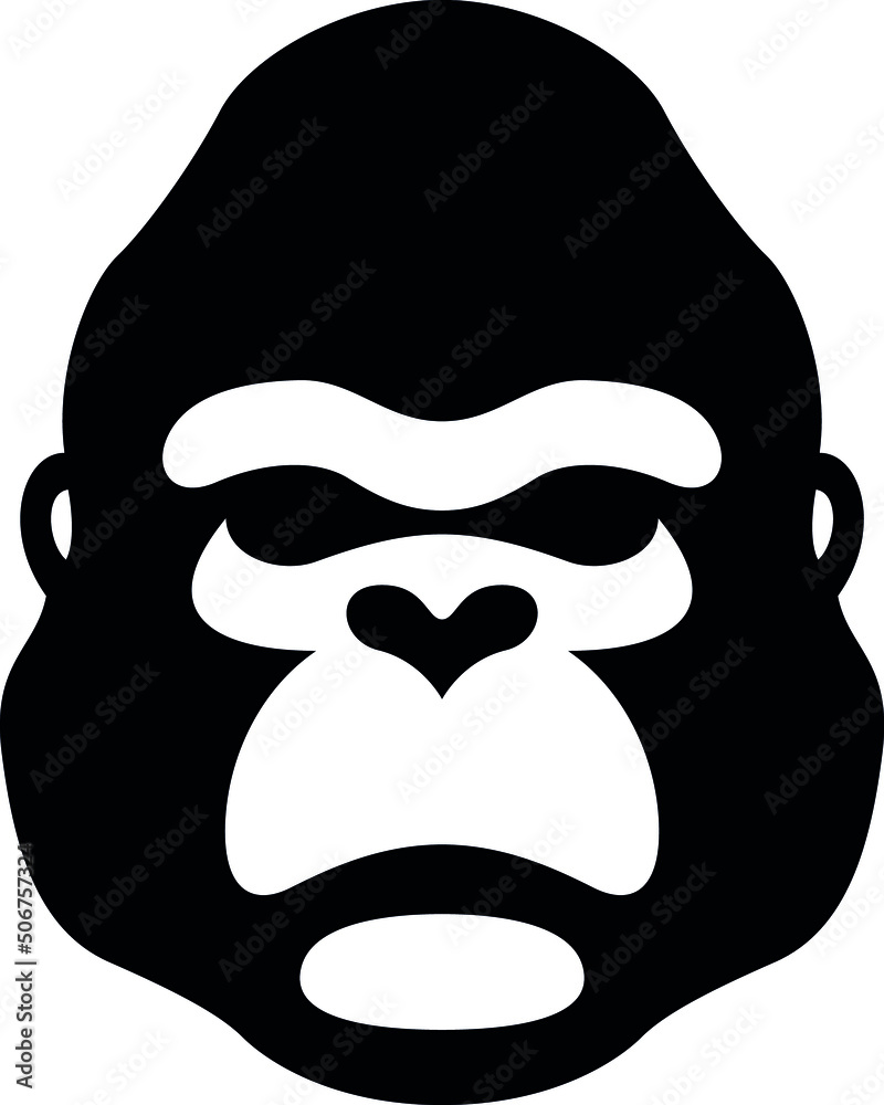 Fototapeta premium Simple Symbol of Gorilla Head