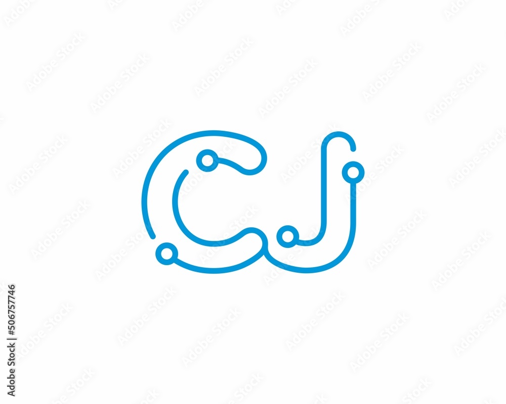 Abstract Letters CJ Logo Design Template 001 Abstract Letters CJ Logo Design Template 001