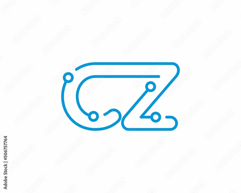 Abstract Letters CZ Logo Design Template 001 Abstract Letters CZ Logo Design Template 001