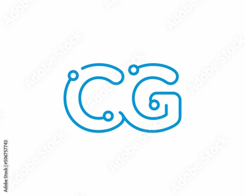 Abstract Letters CG Logo Design Template 001