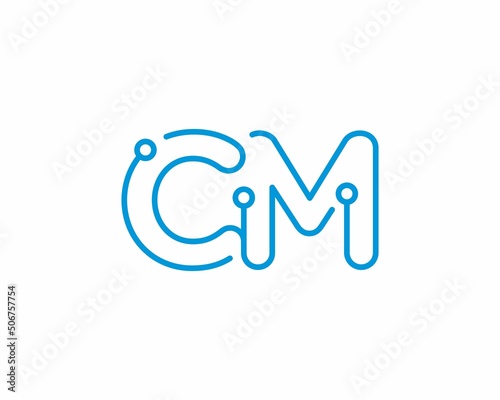 Abstract Letters CM Logo Design Template 001