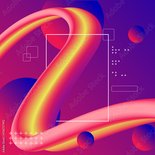 Colorful Abstract fluid wave. Modern poster with gradient 3d flow shape. Innovation background design