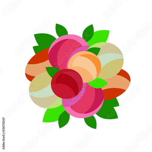 Lush bouquet of flowers. Rosette of flowers, boutonniere