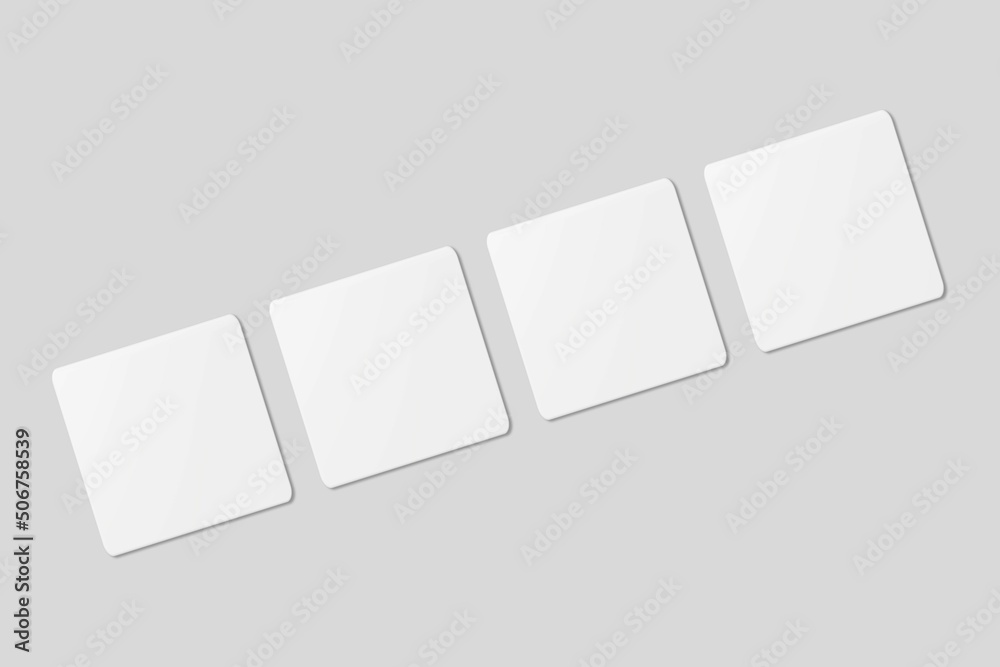 Blank square business card for mockup. 3D Render. Blank square business card for mockup. 3D Render.