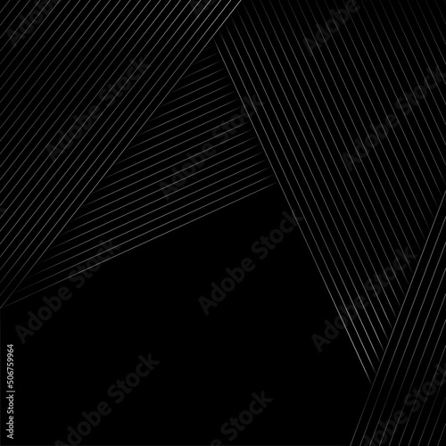 Black and grey metallic abstract tech geometric linear background. Vector design