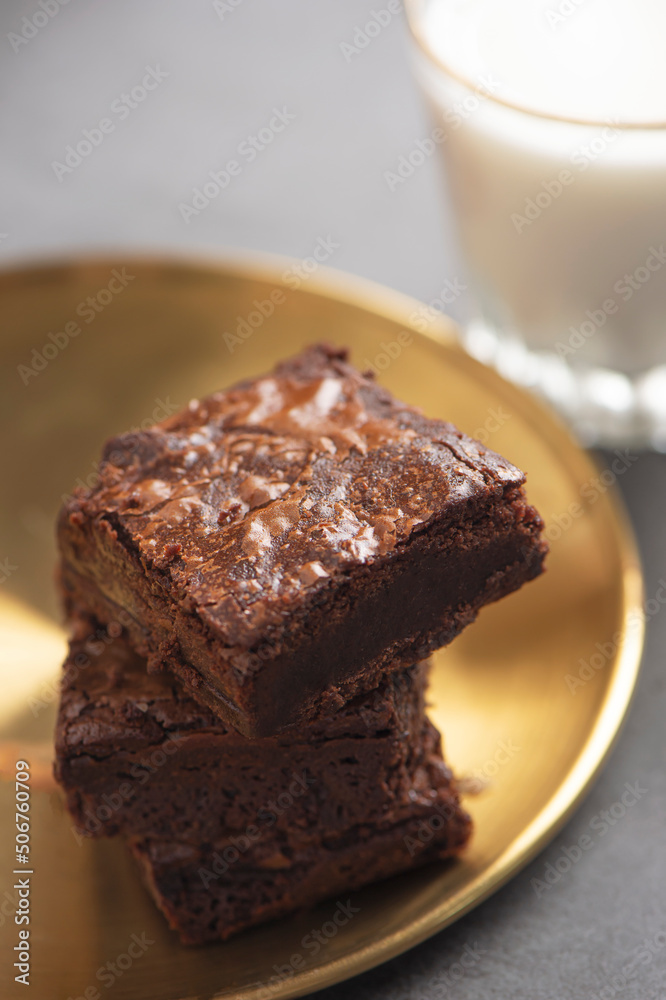 chocolate brownie cake with coffee