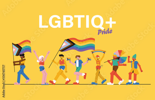 LGTBQ+ pride - parade yellow banner background
