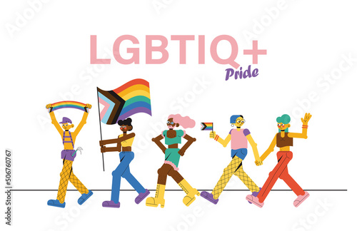 LGTBQ+ pride - march, parade illustration
