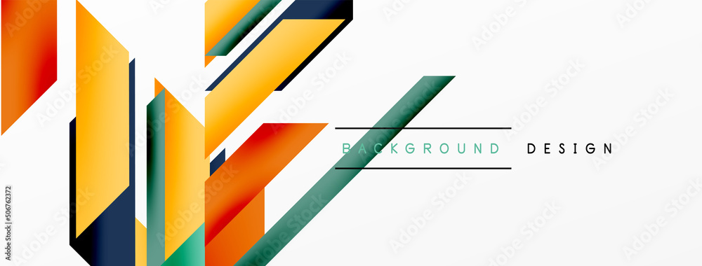 Minimal geometric abstract background. Dynamic 3d lines composition. Trendy techno business template for wallpaper, banner, background or landing Minimal geometric abstract background. Dynamic 3d lines composition. Trendy techno business template for wallpaper, banner, background or landing
