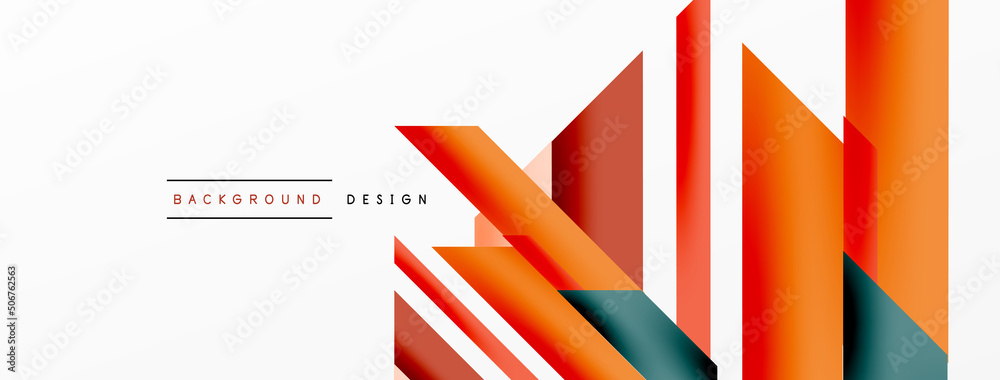 Minimal geometric abstract background. Dynamic 3d lines composition. Trendy techno business template for wallpaper, banner, background or landing Minimal geometric abstract background. Dynamic 3d lines composition. Trendy techno business template for wallpaper, banner, background or landing