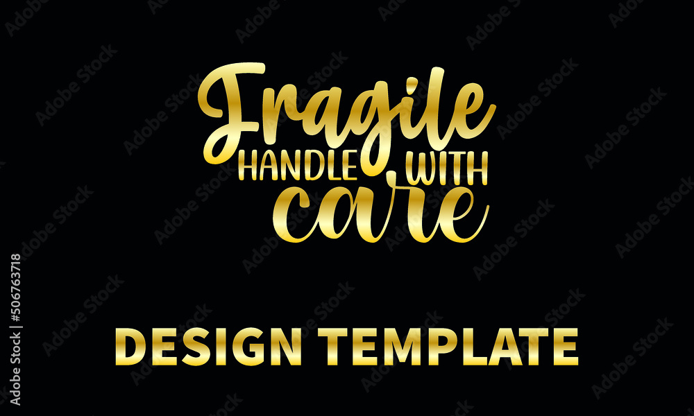 fragile handle with care  vector logo monogram template