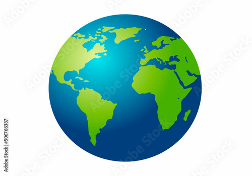 Earth with America, Africa and Europe, vector, illustration