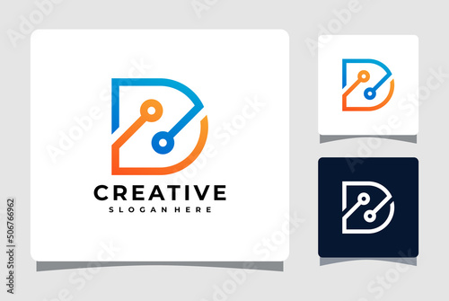 Letter D Technology Logo Template Design Inspiration