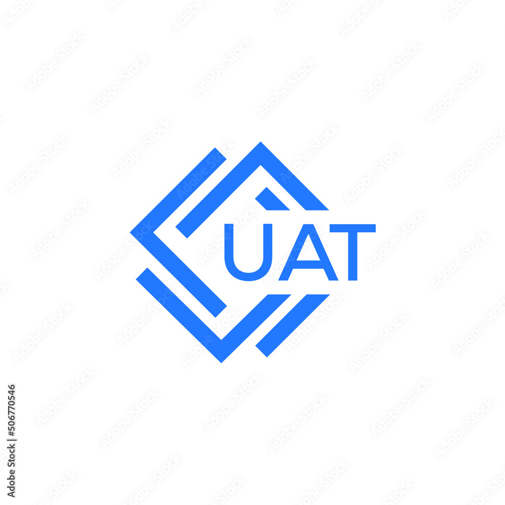 UAT technology letter logo design on whit r logo concept. UAT technology letter design.