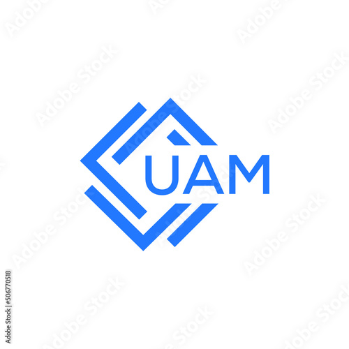 UAM technology letter logo design on white  background. UAM creative initials technology letter logo concept. UAM technology letter design. photo