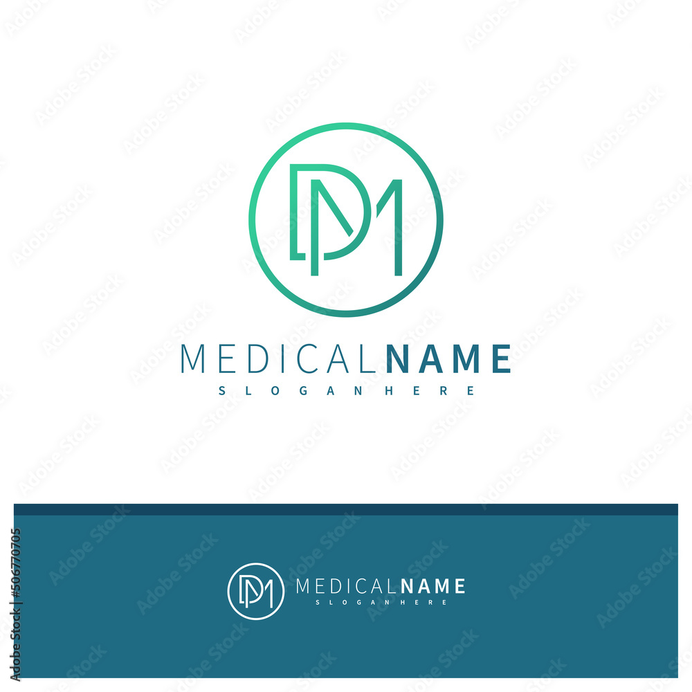 Letter D M logo design vector, Creative D M logo concepts template illustration.