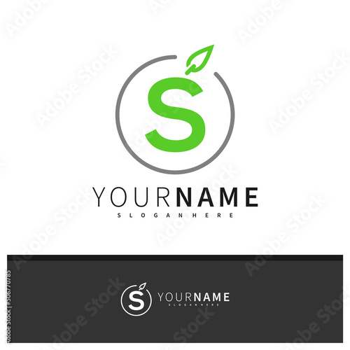 Nature S logo design vector, Creative S logo concepts template illustration.