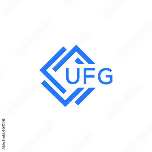 Cuadro en lienzo UFG technology letter logo design on white  background