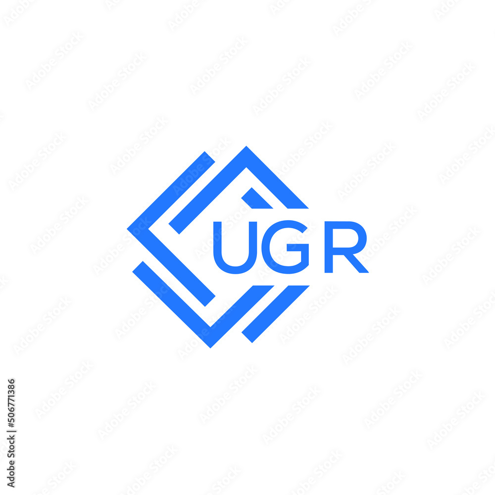 UGR technology letter logo design on white  background. UGR creative initials technology letter logo concept. UGR technology letter design.
