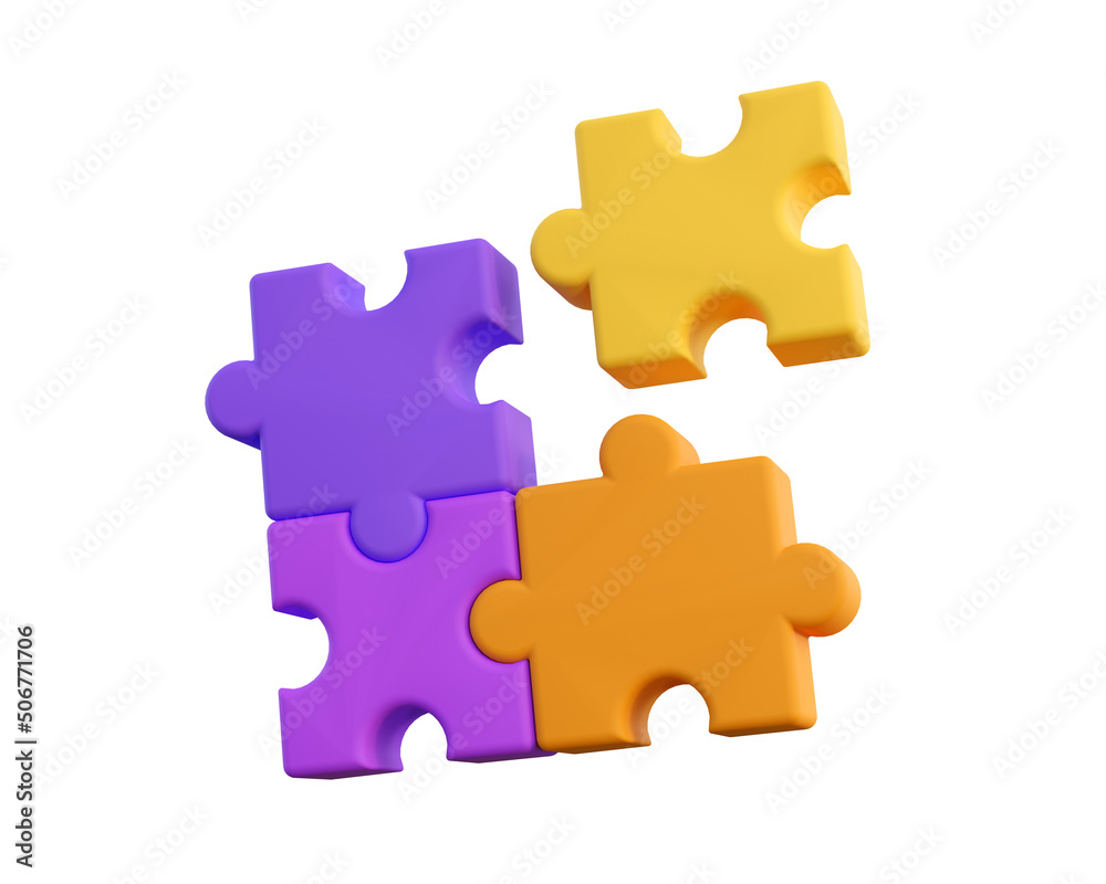 3d jigsaw puzzle pieces. Concept of business problems, education, development and teamwork. 3d high quality render on purple background. 3d jigsaw puzzle pieces. Concept of business problems, education, development and teamwork. 3d high quality render on purple background.