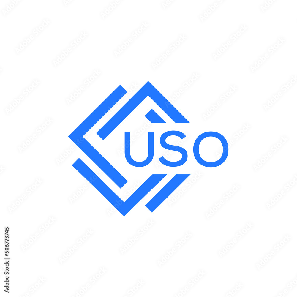 USO technology letter logo design on white  background. USO creative initials technology letter logo concept. USO technology letter design.
