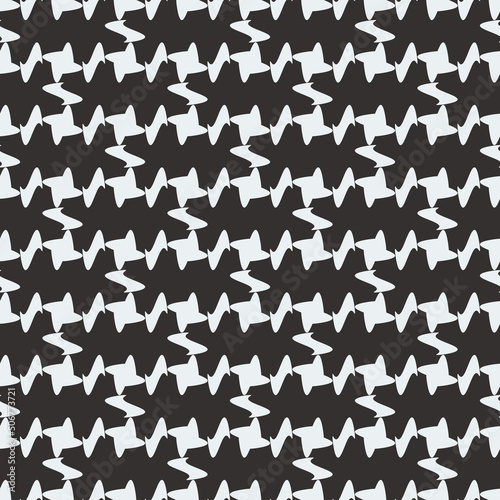 Black and white simple pattern of decorative elements. Repeating elements in a seamless pattern.