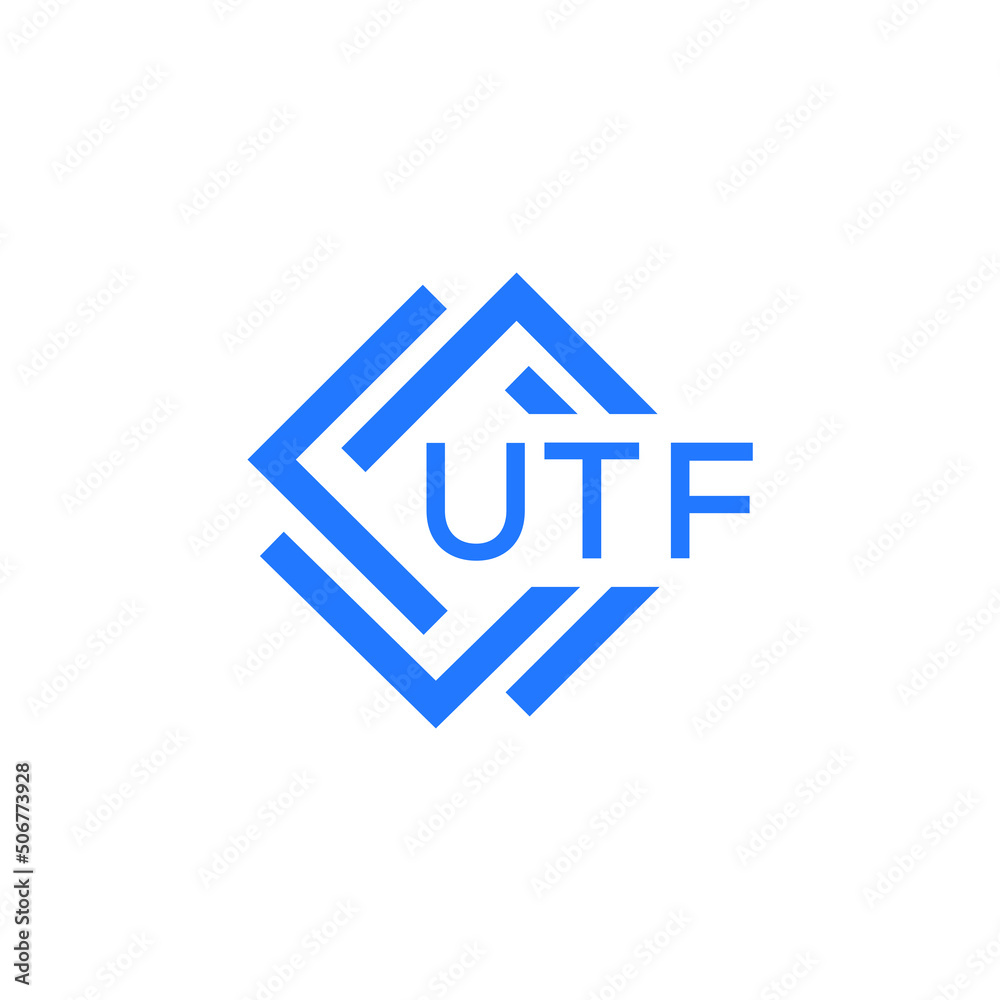 UTF technology letter logo design on white  background. UTF creative initials technology letter logo concept. UTF technology letter design.
