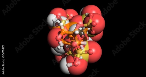 Gemfibrozil, 3D molecule, spinning 4K photo