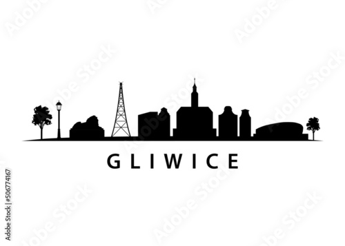 Obraz na płótnie Gliwice City Skyline in Poland, Silesian Town in Eastern Europe, Urban Landscape w salonie