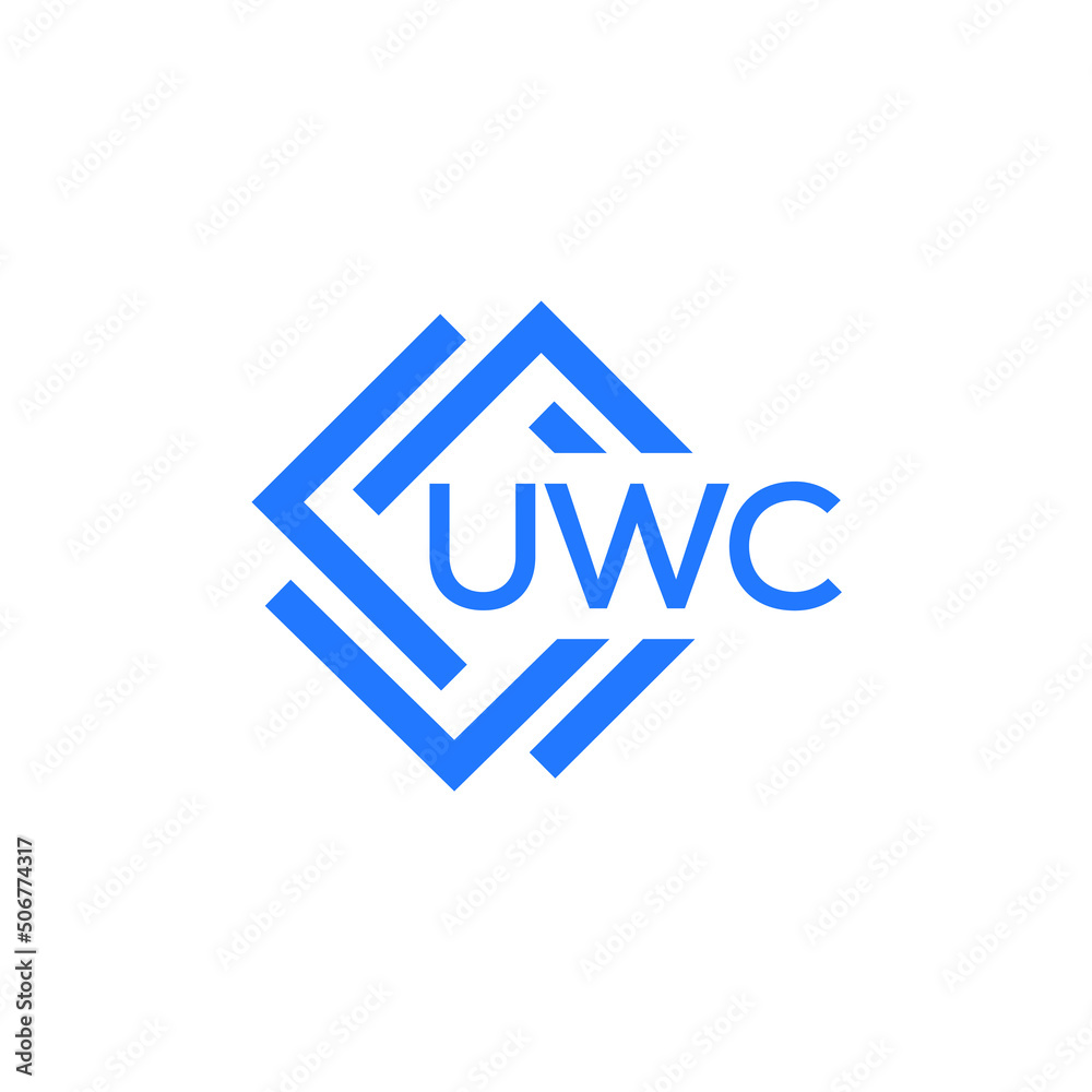 UWC technology letter logo design on white  background. UWC creative initials technology letter logo concept. UWC technology letter design.
