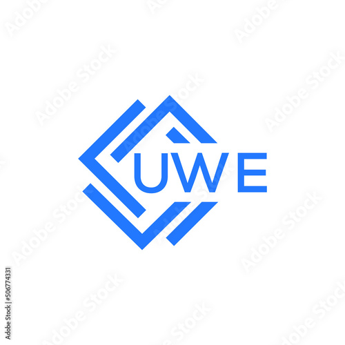 UWE technology letter logo design on white  background. UWE creative initials technology letter logo concept. UWE technology letter design.

