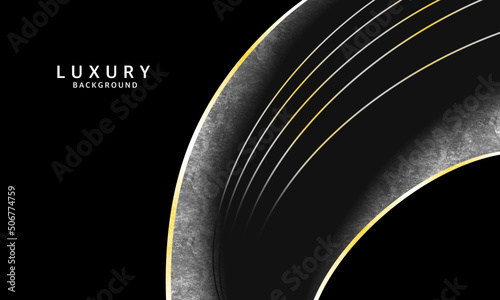 Premium Black abstract background with silver lines isolated on a dark background. Premium Vector. with a little yellow hue