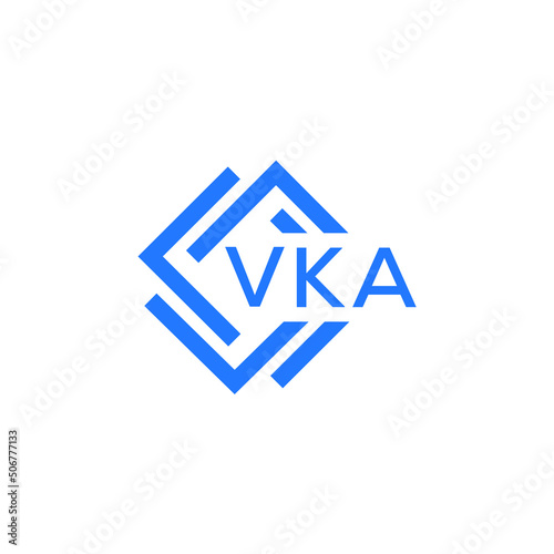 VKA technology letter logo design on white  background. VKA creative initials technology letter logo concept. VKA technology letter design. photo