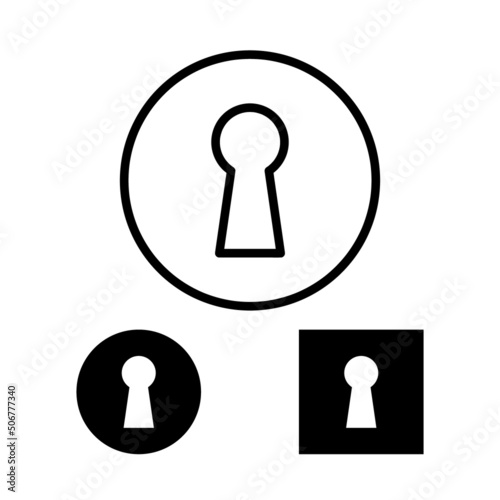 key hole vector icon isolated on white background