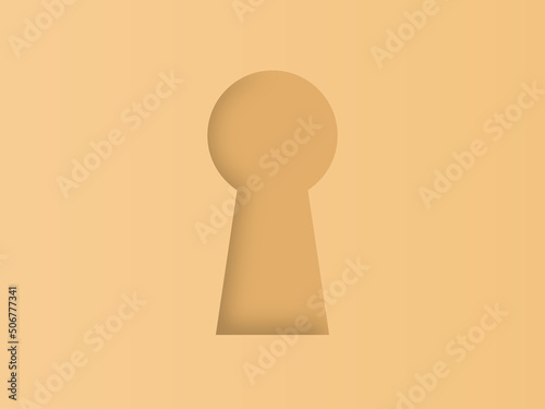 Key hole paper layer cut craft background