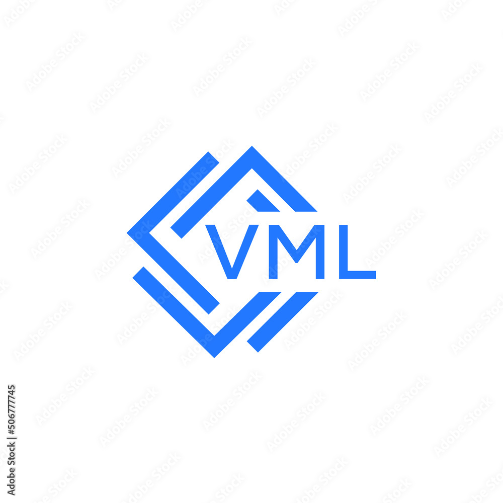 VML technology letter logo design on white  background. VML creative initials technology letter logo concept. VML technology letter design.
