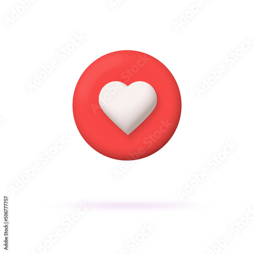 Heart favorite 3d icon. Vector illustration on white background. photo