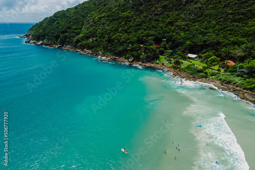 Matadeiro beach with coastline with forests and ocean. Aerial view photo