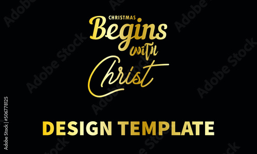 chrismas beging with christ vector monogram abstract logo template